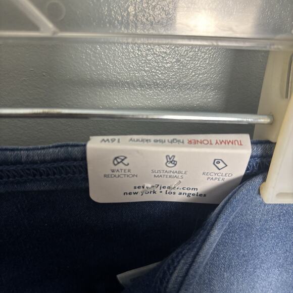 NWT Seven7 Plus High-Rise Tummy Toner Skinny Jean Lunar 16W New Spot - Picture 5 of 9
